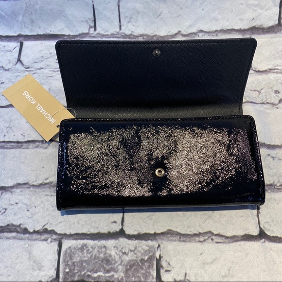 Brand New Michael Kors Glossy Black Wallet - Picture 5 of 9